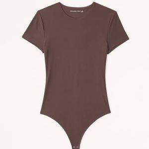 Abercrombie Soft Matte Seamless Tee Bodysuit - Dark Brown